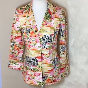 Vintage Harve Benard  Zebra Print Blazer Size 8